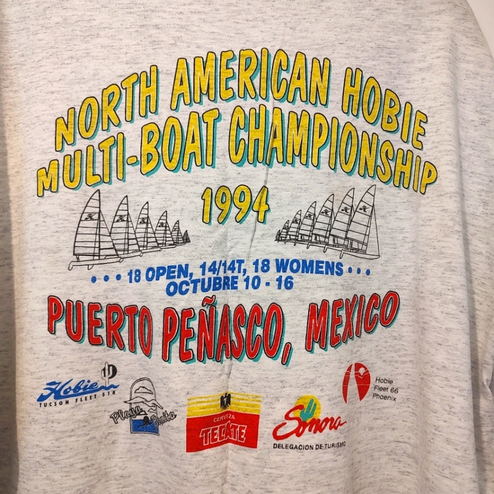 VTG 1994 Hobie Catamaran Puerto Penasco Mexico Racing Single Stitch T-sh…